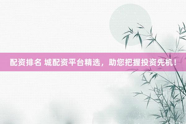 配资排名 城配资平台精选，助您把握投资先机！
